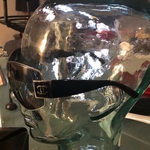 Authentic Black/w silver trim Chanel sunglasses